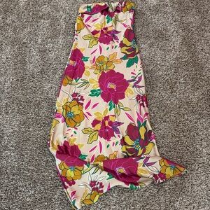 Floral Maxi dress with Pink and Yellow Flowers
